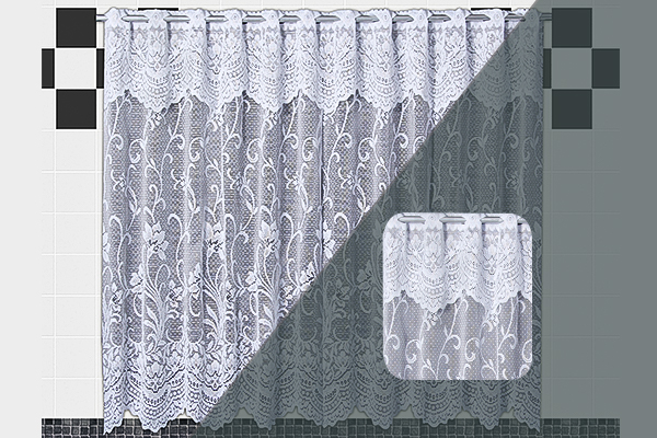 Cortina Nova Karla em Renda com Bandô Cozinha | Corti Lester