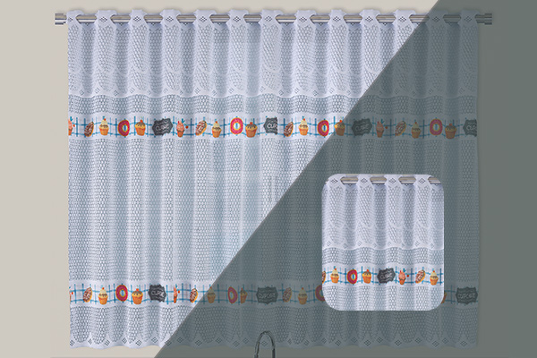 Cortina Botticelli em Renda Com e Sem Bandô para Cozinha