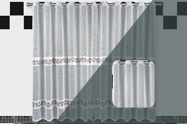 Cortina Botticelli em Renda Com ou Sem Bandô para Cozinha