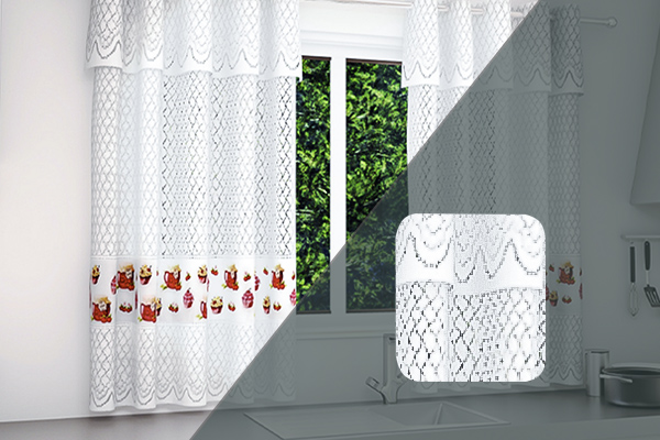 Cortina Suavittá em Renda com Bandô para Cozinha