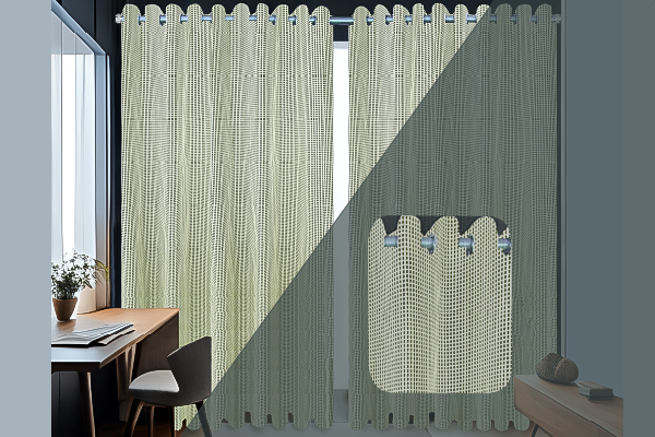 Cortina Prisma Maxx em Renda com Forro e Ilhós Cromado 100% Poliéster | Corti Lester