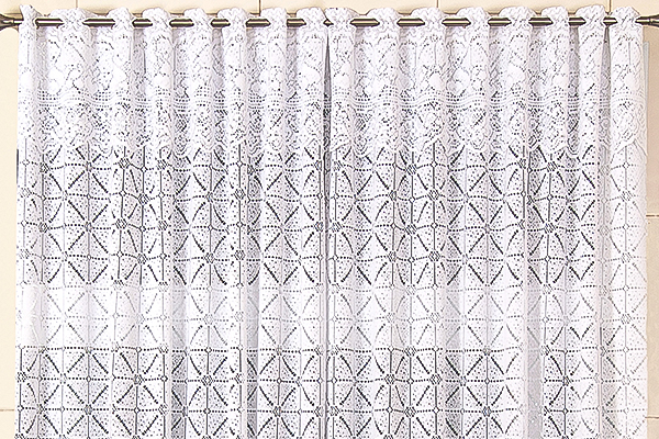 Cortina Van Dyck em Renda com Bandô 100% Poliéster | Corti Lester