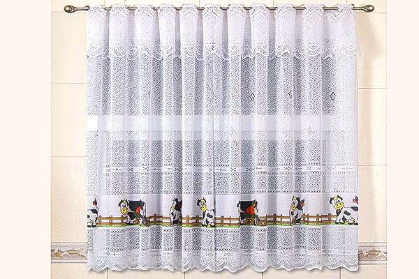 Cortina Bartolini em Renda com Bandô para Cozinha