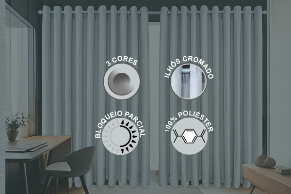 Cortina Belíssima em Tecido Plano 100% Poliéster | Corti Lester
