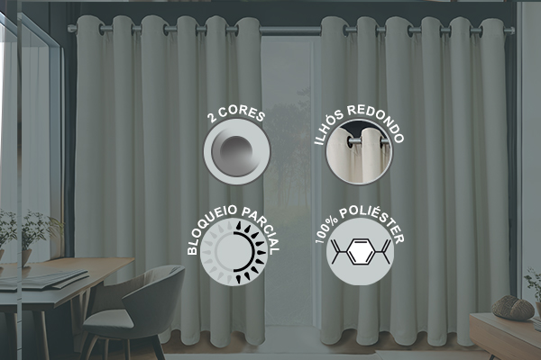 Cortina Confort em Tecido Plano Semi Blackout | Corti Lester