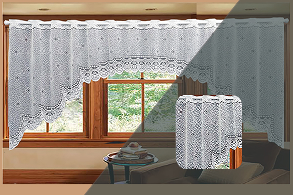 Cortina Cascata Lisa em Renda Passa Varão 100% Poliéster