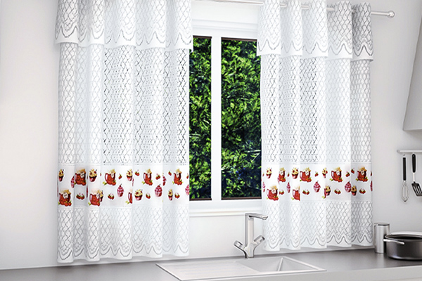 Cortina Suavittá em Renda com Bandô para Cozinha