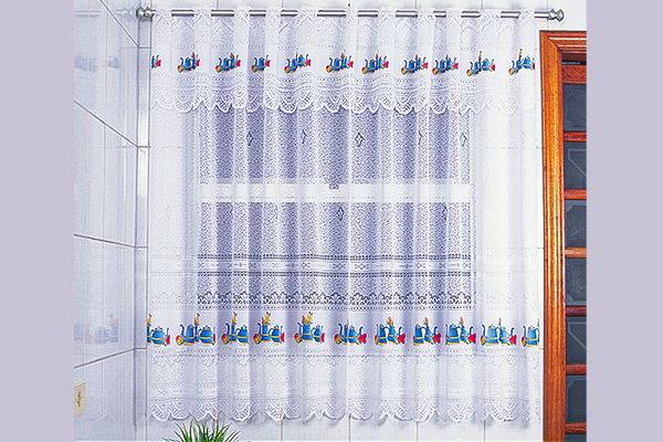 Cortina Bonnard em Renda com Bandô para Cozinha