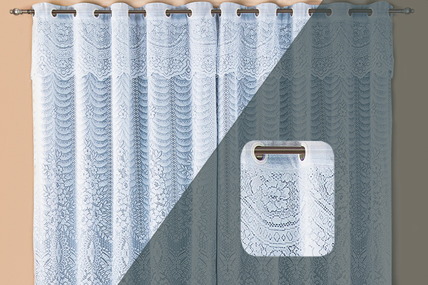 Cortina Brisa em Renda com Bandô e Forro | Corti Lester