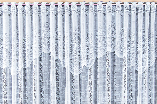 Cortina Elisabeth em Renda com Bandô e Passa Varão 100% Poliéster | Corti Lester