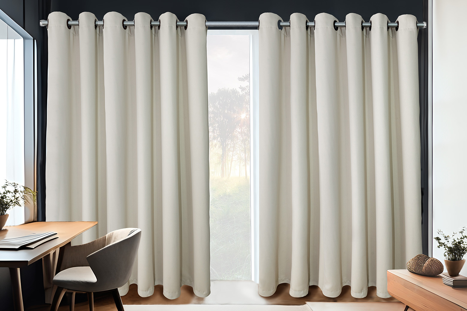 Cortina Confort em Tecido Plano Semi Blackout | Corti Lester