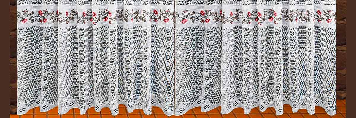 Cortina Botticelli para Pia de Cozinha em Renda com Bandô 100% Poliéster