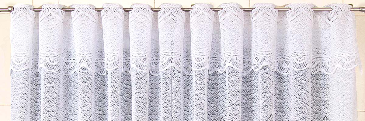 Cortina Bartolini em Renda com Bandô para Cozinha