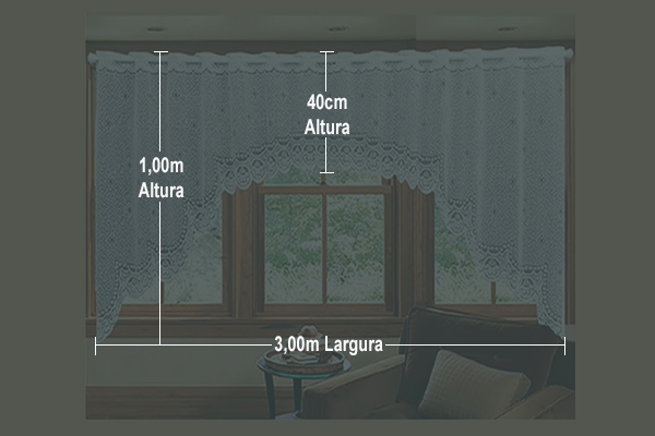 Cortina Cascata Lisa em Renda Passa Varão | Corti Lester