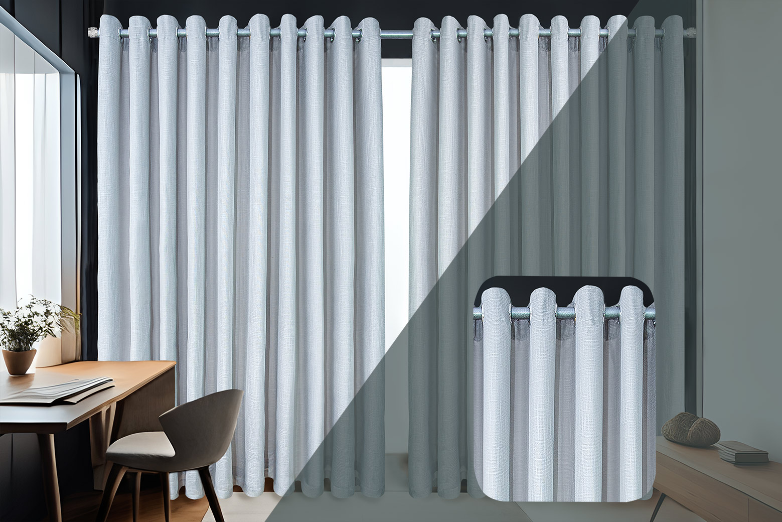 Cortina Belíssima em Tecido Plano 100% Poliéster | Corti Lester