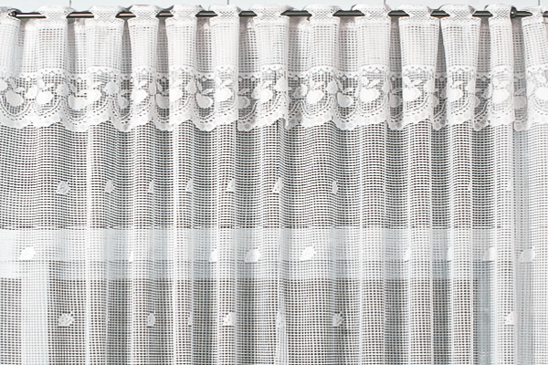 Cortina Maçãs em Renda com Bandô para Cozinha | Corti Lester