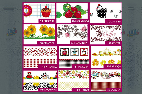 Cortina Bonnard em Renda com Bandô para Cozinha