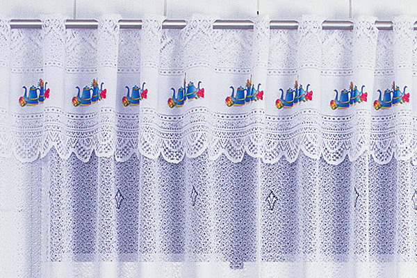 Cortina Bonnard em Renda com Bandô para Cozinha