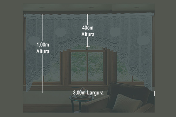 Cortina Cascata Nuvem em Renda Passa Varão | Corti Lester