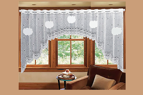 Cortina Cascata Nuvem em Renda Passa Varão | Corti Lester