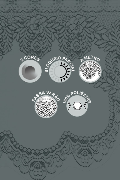 Tecido a Metro Adena Passa Varão 100% Poliéster