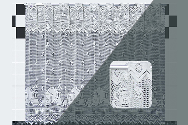 Cortina Pratos em Renda com Bandô Cozinha | Corti Lester