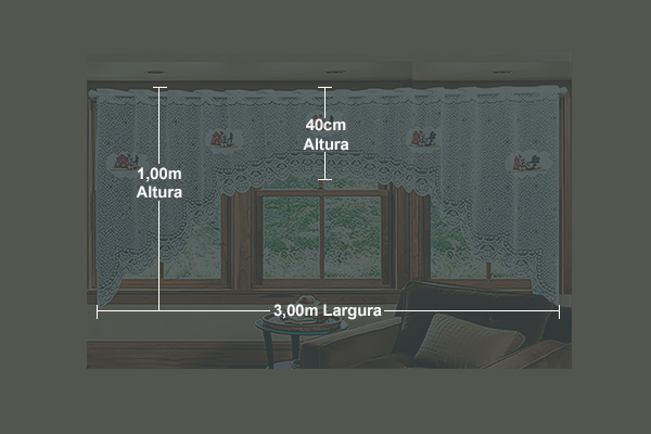 Cortina Cascata Nuvem com Estampa em Renda Passa Varão | Corti Lester