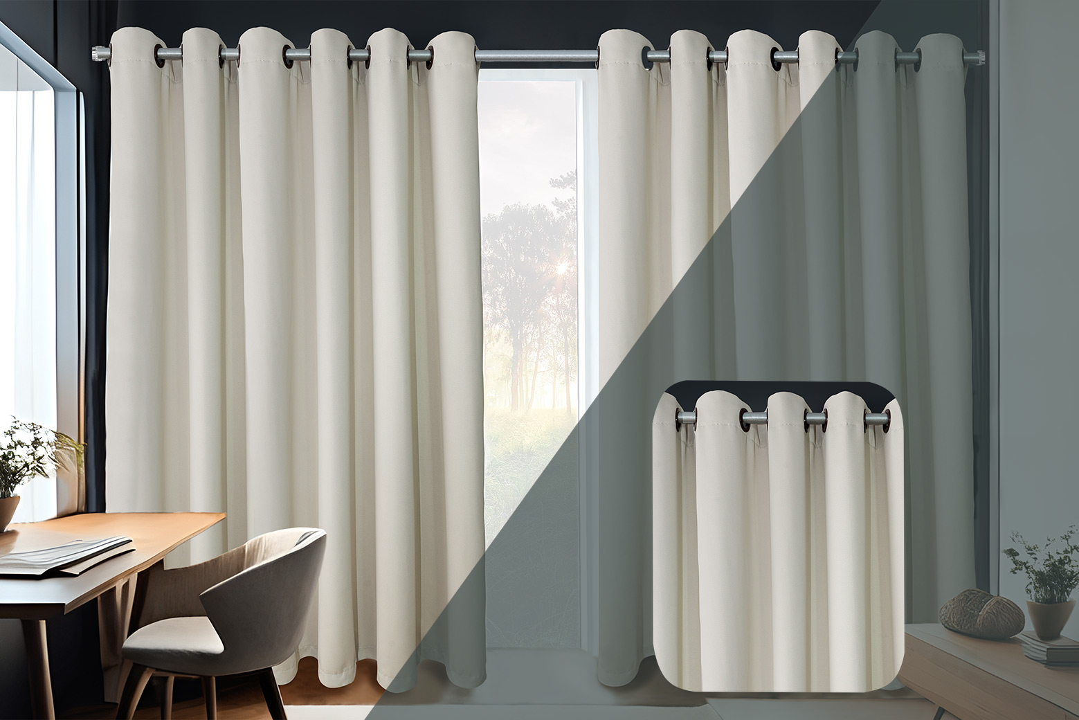 Cortina Confort em Tecido Plano Semi Blackout | Corti Lester