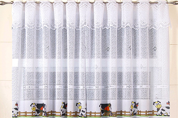 Cortina Bartolini em Renda com Bandô para Cozinha