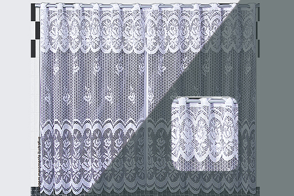 Cortina Karla em Renda com Bandô para Cozinha | Corti Lester