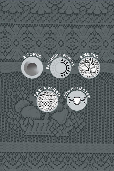 Tecido a metro Zimra Passa Varão 100% Poliéster | Corti Lester